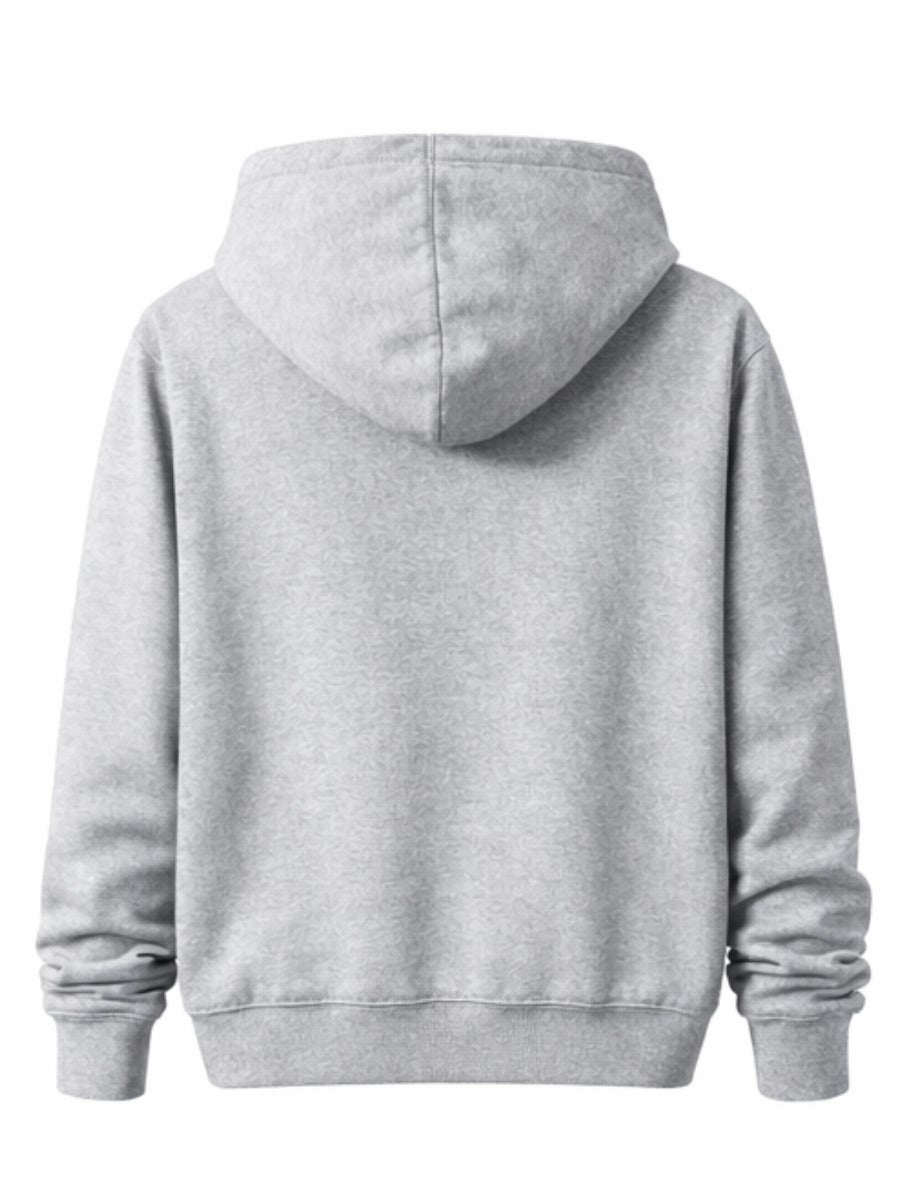 Polera Hombre Gris Melange Franela 20/1 Hoodie Casual Urbano ENKI ModaStyle