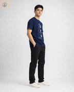 Polo Juvenil Azul Navy Estampado Japonés Algodón Jersey