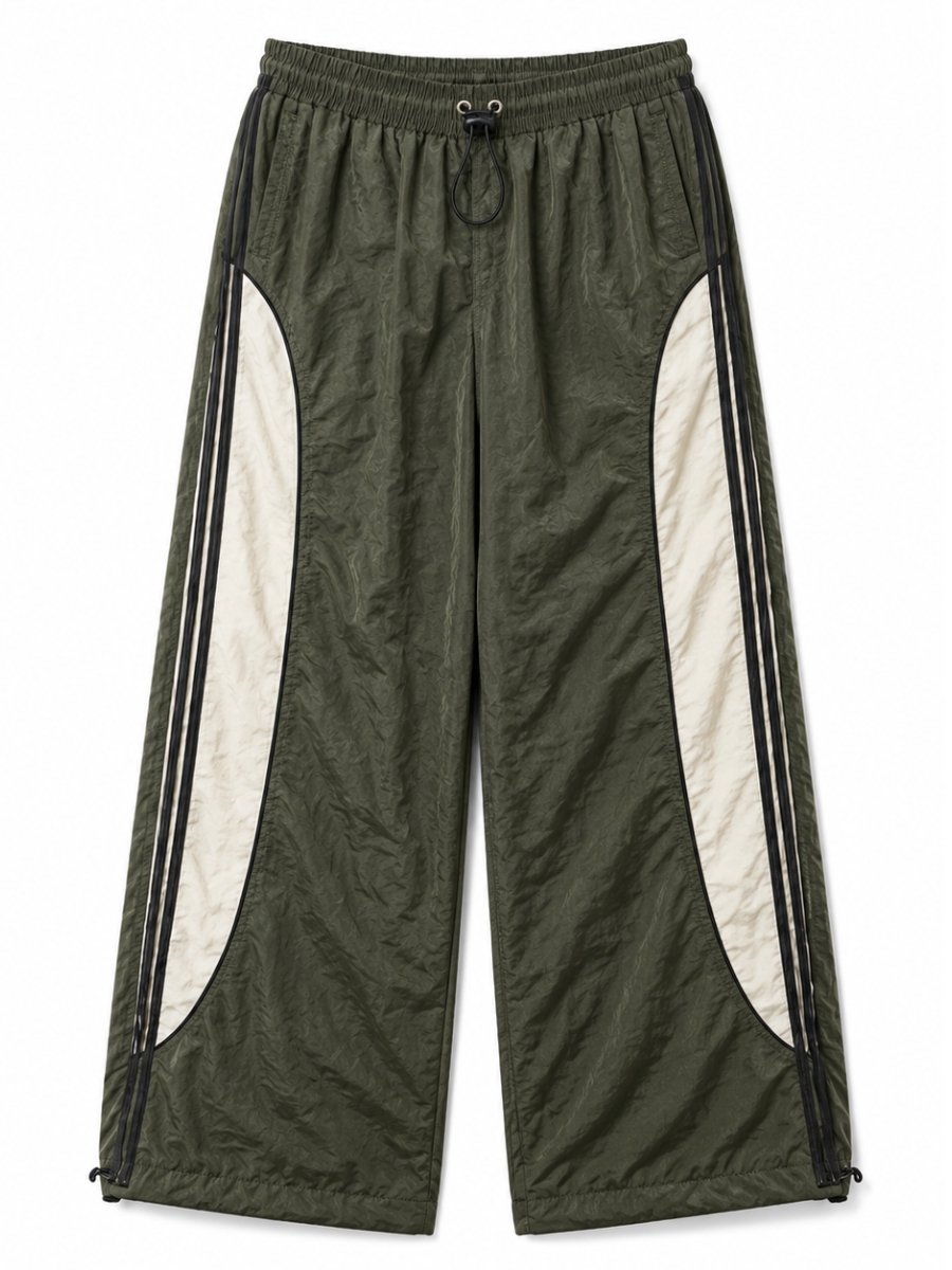 Pantalón Power Track Verde Militar — Tela Mojada | Mujer | ENKI - ENKI ModaStyle