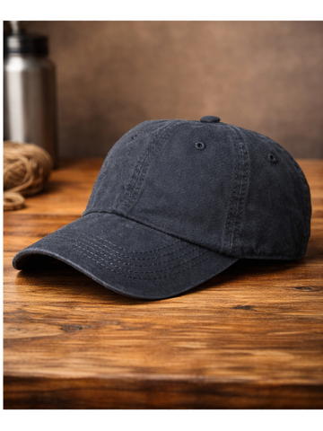 Gorra Pre Lavada Negro — Algodón Washed | Hombre | ENKI