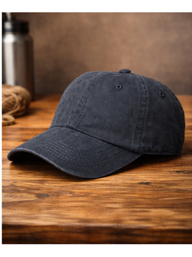 Gorra Pre Lavada Negro — Algodón Washed | Hombre | ENKI