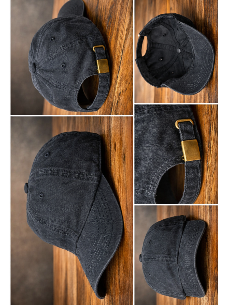 Gorra Pre Lavada Negro — Algodón Washed | Hombre | ENKI