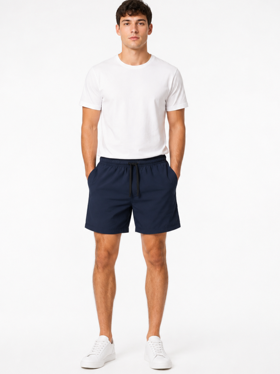 Short Deportivo Azul Marino — Tela Nova | Cintura Elástica | Hombre | ENKI