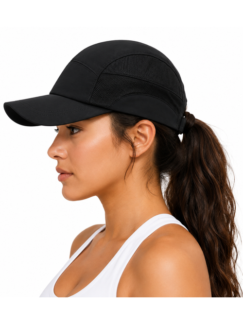 Gorra Deportiva Tazlam con Malla Negro — Tela Tazlam | Mujer | ENKI