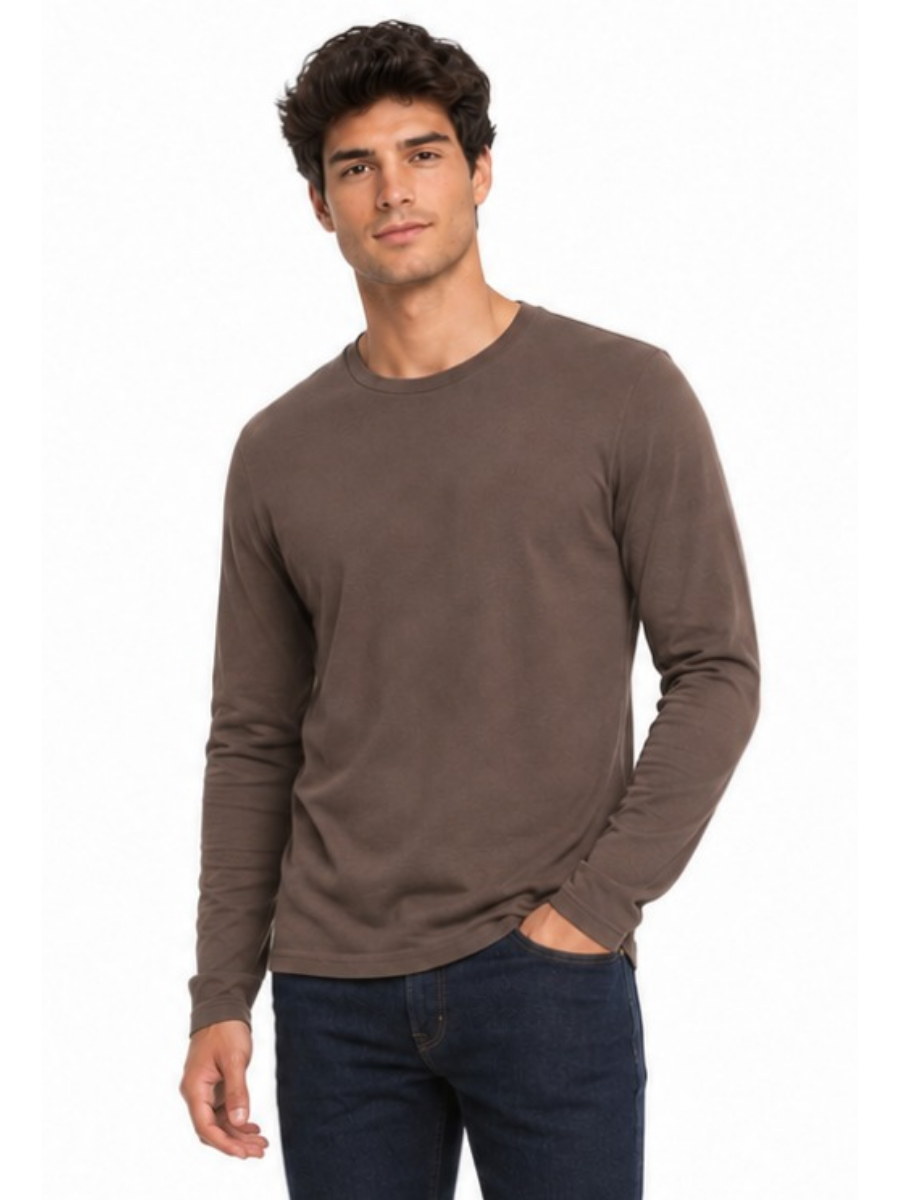 Polo Manga Larga Slim Fit Hombre Topo | Básico Algodón Cuello Redondo | ENKI ModaStyle