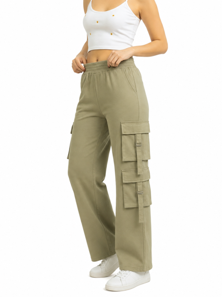 Pantalón Cargo Multi-Bolsillo Stone Stretch — Mujer | ENKI