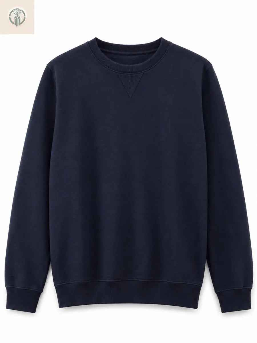 Polera Hombre Azul Marino Algodón Franela Cuello Redondo