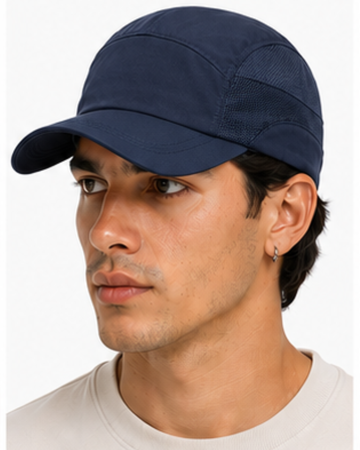 Gorra Deportiva Azul Marino — Tela Tazlam con Malla | Hombre | ENKI