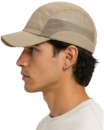 Gorra Deportiva Beige — Tela Tazlam con Malla | Hombre | ENKI