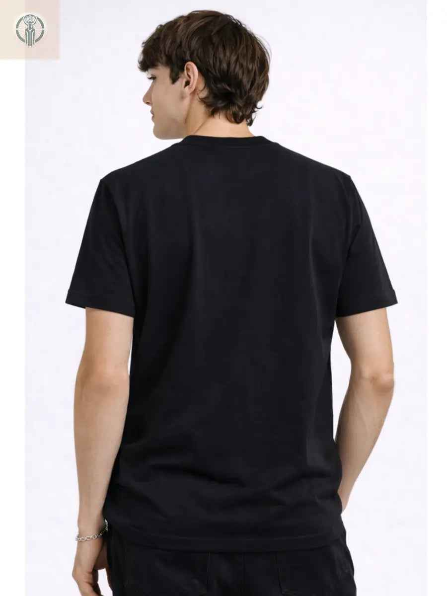 Polo Hombre Luxury Negro Algodón Jersey Cuello Redondo