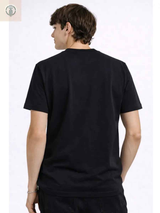 Polo Hombre Lujo Negro Algodón Jersey Cuello Redondo 2