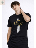 Polo Hombre Luxury Negro Algodón Jersey Cuello Redondo