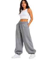 Jogger Oversized Mujer Gris Melange Franela Deli 4