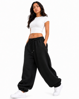 Jogger Oversized Mujer Negro Franela Deli 3