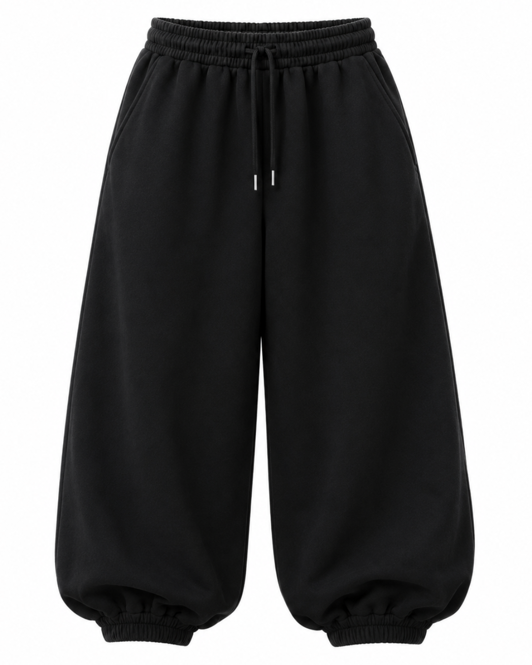 Jogger Oversized Mujer Negro Franela Deli