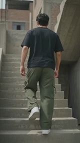 Pack x3 Pantalones Parachute Cargo Oversized de Tela Mojada 2