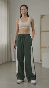 Pantalón Mujer Verde Militar Tela Mojada - Modelo Power Track | ENKI 2
